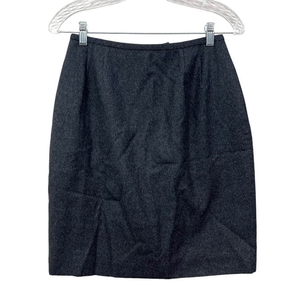 Liz Claiborne Collection Women Wool Pencil Skirt Vented Lined Pockets Gray Sz 6*
